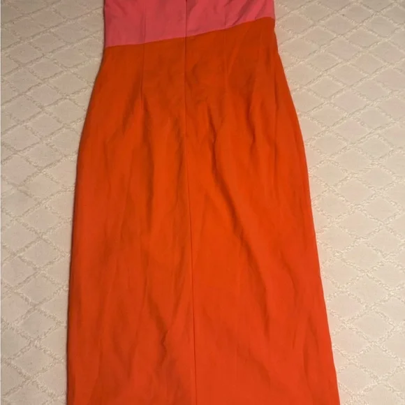 NEW Petal & Pup Xiomar One Shoulder Midi Dress Orange Pink Size US 8 Cocktail - Picture 5 of 11